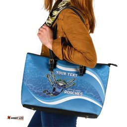 Custom NSW Cockroaches Blues Leather Tote Bag New South Wales Origin No2