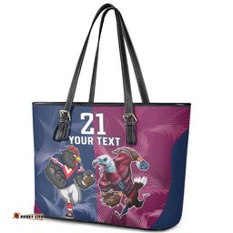 Roosters-Sea Eagles Rugby Custom Leather Tote Bag Half Grunge Style
