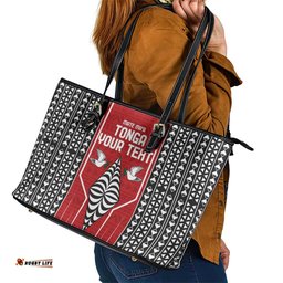 Custom Tonga Rugby Leather Tote Bag Mate Maa Kupesi Style