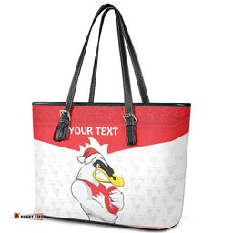 AFL Sydney Christmas Personalised Leather Tote Bag with Swans Mascot Simple Style