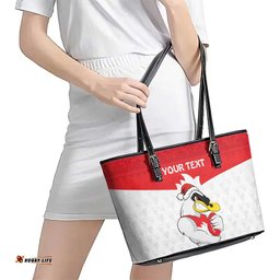 AFL Sydney Christmas Personalised Leather Tote Bag with Swans Mascot Simple Style