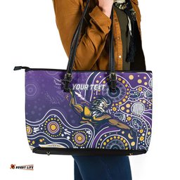 Personalised Storm Rugby Aboriginal Leather Tote Bag 2024 GO Storms