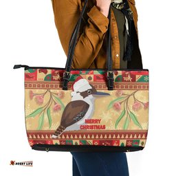 Australia Christmas Leather Tote Bag Kookaburra Santa With Gumtree
