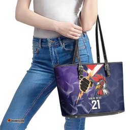 NRL Storm-Rooster Mascot Custom Leather Tote Bag Cracked Metal Style