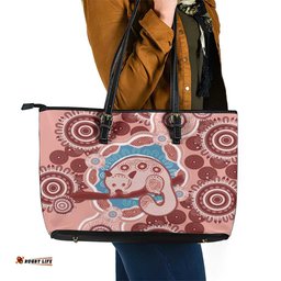 Blush Pink Australia Possum Leather Tote Bag Indigenous Art
