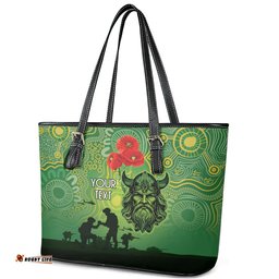 Custom Raiders Rugby ANZAC Leather Tote Bag Canberra The Military Soldiers