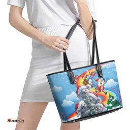 Australia Koala Christmas Leather Tote Bag Santa Claus Ho Ho Ho