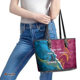 Custom Broncos And Titans Rugby 2024 Leather Tote Bag Dynamic Style