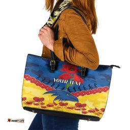 Custom Adelaide Crows Football Leather Tote Bag ANZAC Lest We Forget