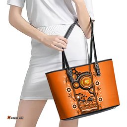 Perth Scorchers Cricket Leather Tote Bag Happy Australia Day Aboriginal Art