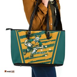 Custom Australia Rugby Leather Tote Bag Wallabies Mascots Indigenous Aboriginal Version