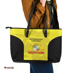 Australia Cricket Leather Tote Bag 2024 World Cup Go Aussie - Gold Version