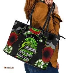 Sydney Thunder ANZAC 2024 Leather Tote Bag Lest We Forget Poppy Mix Camouflage