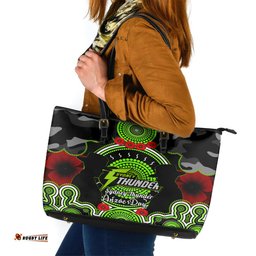 Sydney Thunder ANZAC 2024 Leather Tote Bag Lest We Forget Poppy Mix Camouflage