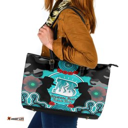Brisbane Heat ANZAC 2024 Leather Tote Bag Lest We Forget Poppy Mix Camouflage