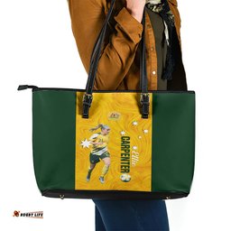 Australia Soccer Leather Tote Bag Ellie Carpenter Matildas Gold Version