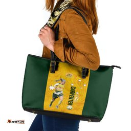 Australia Soccer Leather Tote Bag Ellie Carpenter Matildas Gold Version