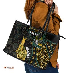 Australia Matildas Indigenous Leather Tote Bag NAIDOC 2024 Keep The Fire Burning