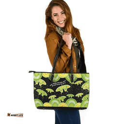 Indigenous Australian Aboriginal Aboriginal Butterflies Art Inspired Green Leather Tote Bag