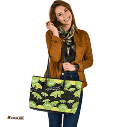 Indigenous Australian Aboriginal Aboriginal Butterflies Art Inspired Green Leather Tote Bag