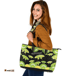 Indigenous Australian Aboriginal Aboriginal Butterflies Art Inspired Green Leather Tote Bag