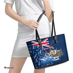 Personalised Happy Australia Day 26 January Leather Tote Bag