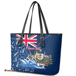 Personalised Happy Australia Day 26 January Leather Tote Bag