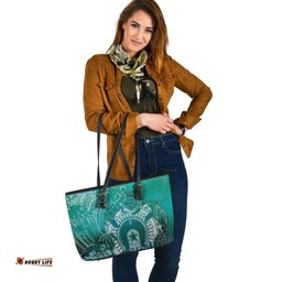 Aboriginal Leather Tote Bag, Torres Strait Islands in Wave