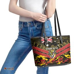 Custom Richmond Tigers Football Leather Tote Bag ANZAC Lest We Forget