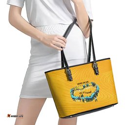 Matildas Til Its Done Custom Leather Tote Bag Australia Womens Soccer Gold Style