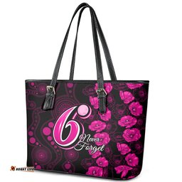 Sixers Cricket Never Forget Custom Leather Tote Bag ANZAC Day with Poppy Aboriginal