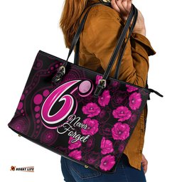 Sixers Cricket Never Forget Custom Leather Tote Bag ANZAC Day with Poppy Aboriginal