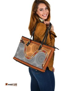 Leather Tote Bag - Indigenous Snake