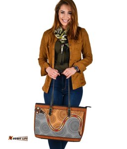 Leather Tote Bag - Indigenous Snake