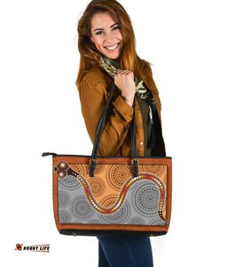 Leather Tote Bag - Indigenous Snake