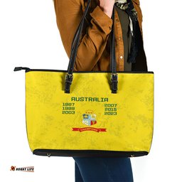 Australia Cricket Leather Tote Bag History Champions World Cup Unique