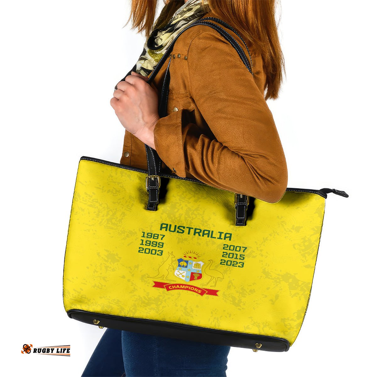 Australia Cricket Leather Tote Bag History Champions World Cup Unique