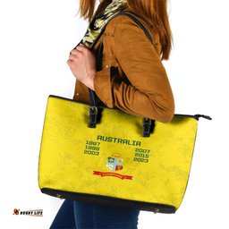 Australia Cricket Leather Tote Bag History Champions World Cup Unique