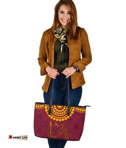 Aboriginal Leather Tote Bag - Aboriginal Snake And Alligator