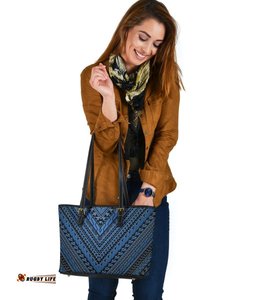 Tribal Tattoo Leather Tote Bag, Small