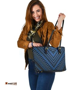 Tribal Tattoo Leather Tote Bag, Small