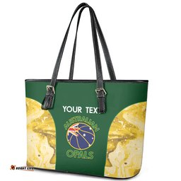 Custom Australia Basketball Leather Tote Bag Go Champions Aussie Opals National Color