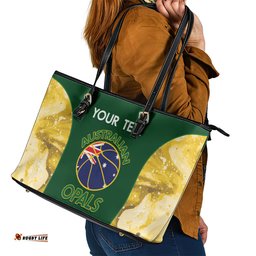 Custom Australia Basketball Leather Tote Bag Go Champions Aussie Opals National Color