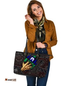 Aboriginal Leather Tote Bag - Torres Strait Blood In Me