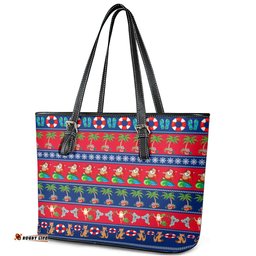 Australia Christmas Leather Tote Bag Aussie Santa Claus Beach Xmas Vibes