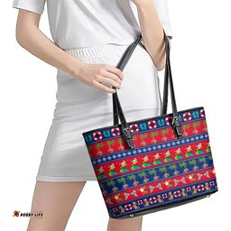 Australia Christmas Leather Tote Bag Aussie Santa Claus Beach Xmas Vibes