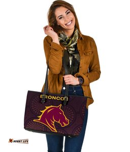 Brisbane Large Leather Tote Bag Broncos Simple Indigenous