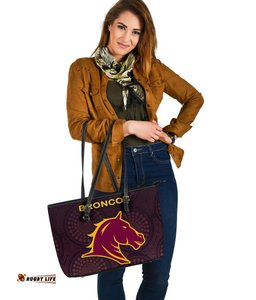 Brisbane Large Leather Tote Bag Broncos Simple Indigenous
