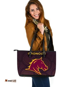 Brisbane Large Leather Tote Bag Broncos Simple Indigenous