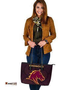 Brisbane Large Leather Tote Bag Broncos Simple Indigenous
